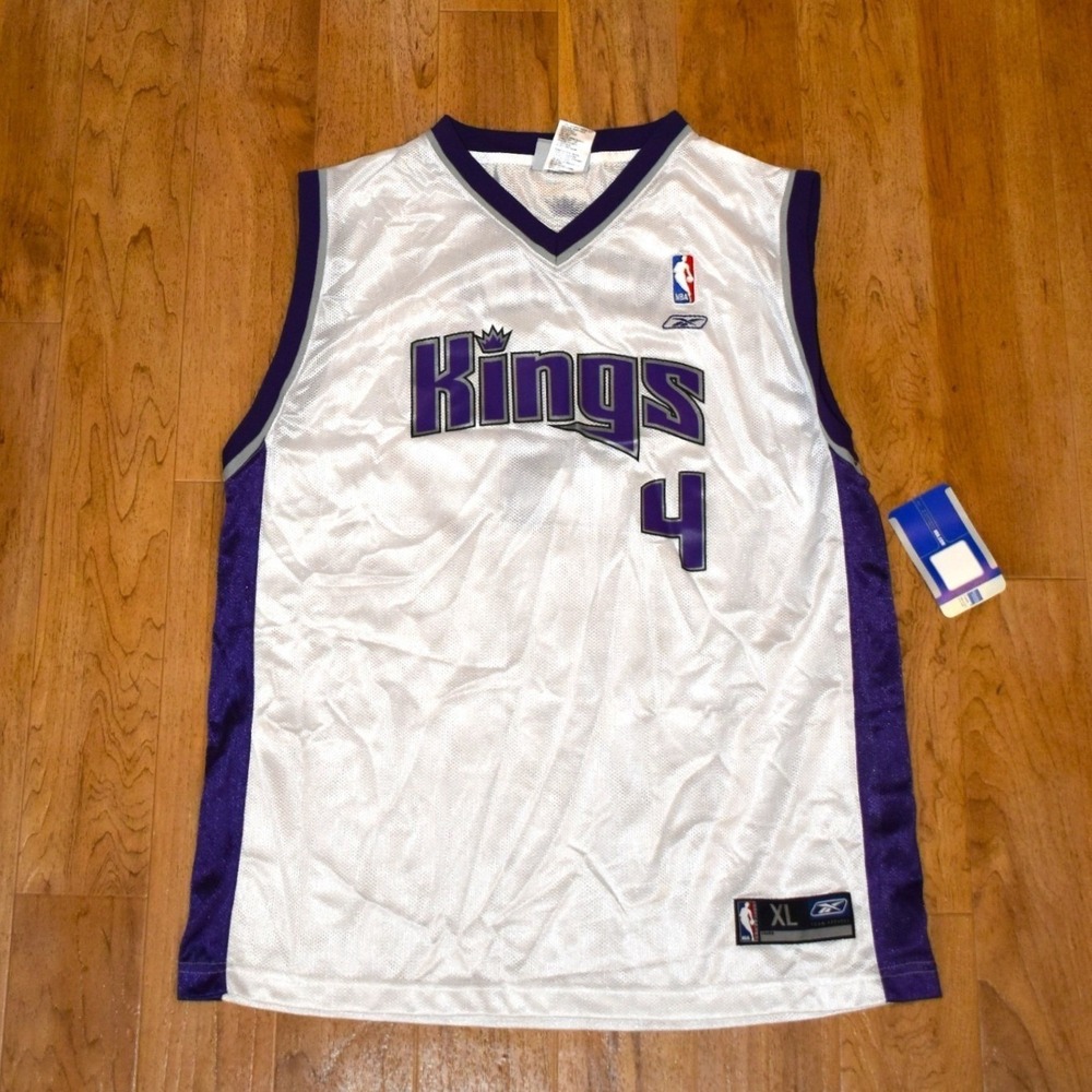 Reebok Sacramento Kings Jersey‎ Women XL White NEW Chris Webber 4 NBA Mesh